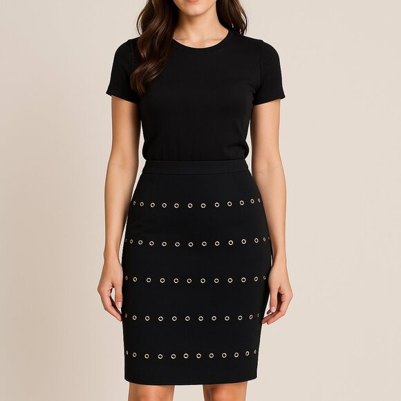 3 for $24 Bundle Nautica Pencil Skirt Women's Size 14 Blue Skirt Gold Grommets - Picture 1 of 8